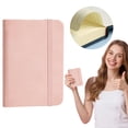 thumbnail image 2 of A7 Pocket Notepad Sewn Binding Notebook with Elastic Band Thick Ink-Proof Soft Cover Writing Pad 9-color Lightweight Journal with Smooth Paper for Meeting Records,Travel Memos(100shts./1pcs),Pink, 2 of 9