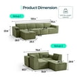 thumbnail image 2 of LINSY HOME Oversized Modular Sectional Sofa, U-Shaped Cloud Sofa Couch with Corduroy Fabric, 4 Seat Sponge Sofa for Living Room, No Assembly Required, Green, 2 of 8