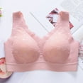 thumbnail image 2 of Comfort Seamless Wirefree Lift Bra, 3D Wireless Contour Sexy Bra Padded Lace Push Up Brassiere Women Daily Bras, Pink 2XL, 2 of 16