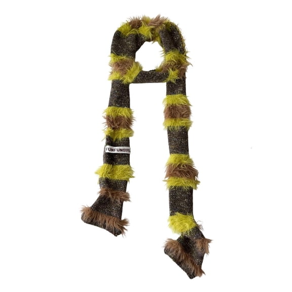 Weflink Narrow Long Color Block Scarf Lady Girls Cosy Fleece Winter Fashion Neckerchief