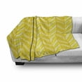 thumbnail image 3 of Yellow Chevron Soft Flannel Fleece Throw Blanket, Vertical Retro Chevron Motif in Yellow Color Tones, Cozy Plush for Indoor and Outdoor Use, 50" x 70", Avocado Green Yellow, by Ambesonne, 3 of 6