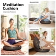 thumbnail image 3 of Round Meditation Cushion, 22" Dutch Velvet Floor Pillow with PP Cotton Filling for Yoga, Zen, Reading, and Floor Seating, Boho Print, 3 of 5