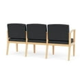 thumbnail image 3 of Amherst Wood Reception Waiting 3 Seat Tandem Seating / Natural Wood / Dark Gray, 3 of 5