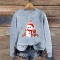 thumbnail image 4 of WEAIXIMIUNG Sweatshirts pour Femmes Col Rond Mode Automne/hiver Pull Extérieur Col Rond Imprimé de Noël Pull à Capuche Tricoté Grossier, 4 of 5