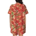 thumbnail image 3 of Bixox Women's Strawberry Printed Pajama Set 2 Piece Lounge Set Top and Shorts Soft Pajamas, Shorts with Pockets, 3 of 7