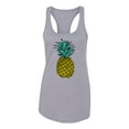 thumbnail image 2 of Wild Bobby, Trendy Tropical Pineapple, Fashion, Women Racerback Tank Top, Heather Grey, Large, 2 of 4