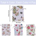 thumbnail image 2 of 16Pcs 4 Styles Jewelry Burlap Bags 5.5" x 3.9" Polyester Drawstring Gift Bags with Printed Flower Rabbit Bird for Jewelry Wedding Favors Present and DIY Craft, 2 of 7