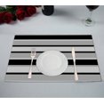 thumbnail image 1 of EREHome Set de 2 Sets de Table Rayés Noir Gris 12x18 Pouces, 1 of 2