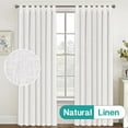 thumbnail image 2 of Tab Top Linen Curtains 96 inch Length 2 Panels Set Grey - 52" x 84", 2 of 5