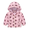 thumbnail image 2 of Toddler Boys Rain Jackets Girls Cartoon Prints Casual Light Coat Hooded Jacket Windproof Zipper Outwear Raincoat Windbreakers For Kids,18-24 Months,Z2 Pink, 2 of 4