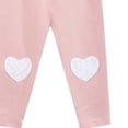 thumbnail image 4 of Girls Thin Casual Leggings Heart Patches on Knees Elastic Waist Soft Sports Pants Kids Fashion Daily Wear Stretchy Long Bottom Trousers Pink 1-2Years, 4 of 4
