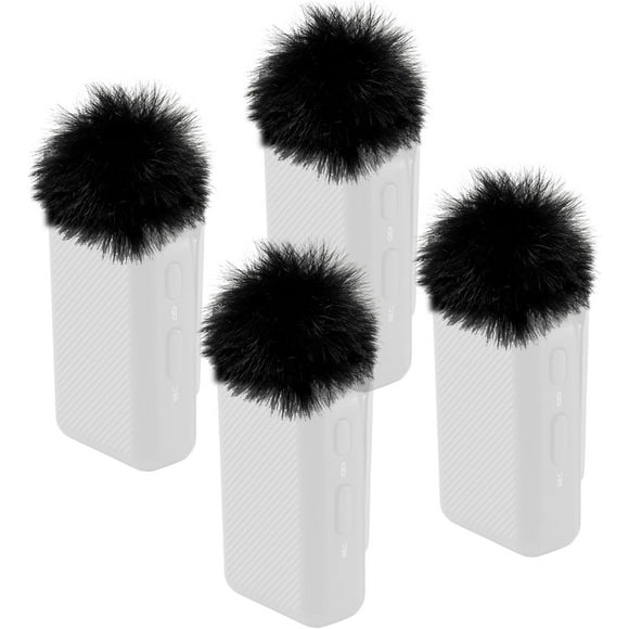 shiyou-Microphone Windscreen for DJI Mic Wireless Lavalier Mics, Replacement Pop Filter & Wind Muff, Anti-Pop & Noise Canceling Fuzzy Cover (Only for 1st Gen, Not for DJI Mic-2) (4 PCs, Black)