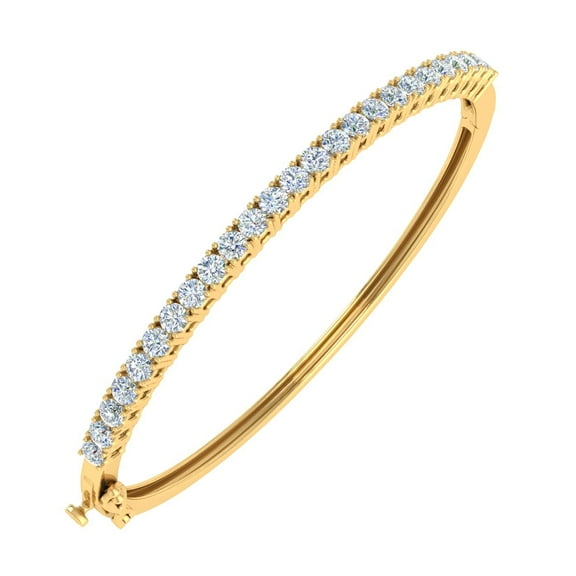 2 1/5 Carat Diamond Womens Bangle Bracelet in 10K Yellow Gold