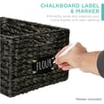 thumbnail image 2 of Neatifyes Pantry Baskets Set of 2 16x12in Water Hyacinth Storage Baskets, Woven Wicker Kitchen Organizers with handles w/Chalkboard Label Chalk Marker - Black, 2 of 7