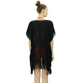 thumbnail image 5 of Bimba Women Tassel Coverup Sheer Georgette Trendy Shrug With Lace, 5 of 9