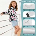 thumbnail image 6 of Xoenoiee Cow Paw Heart Print Girls Casual Pullover Top, Oversized Crewneck Sweatshirt with Side Slit, Long Sleeve Tunic Sweater Fall Outfits, Size 5-6 Years, 6 of 7