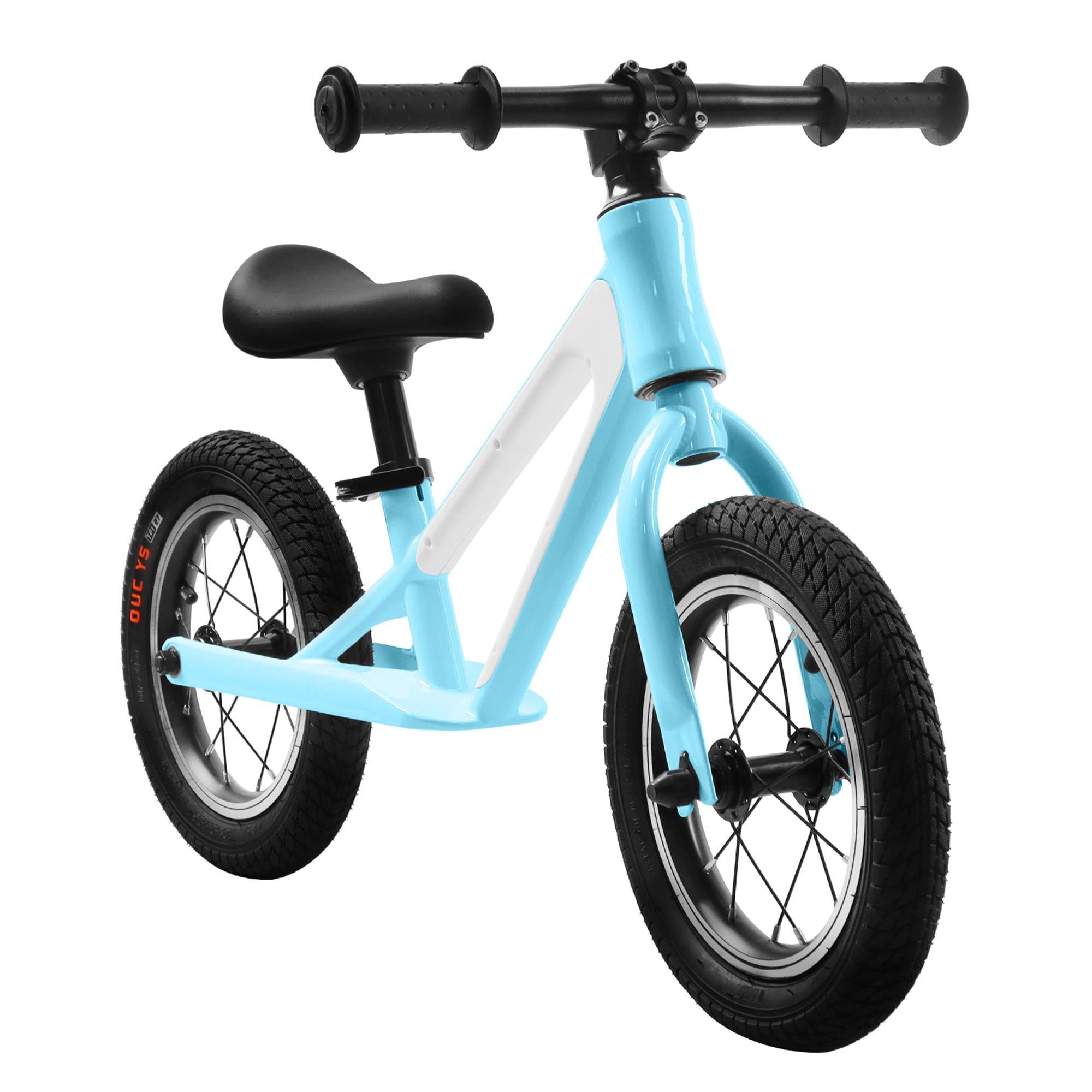 CIPACHO Kids Balance Bike with 12" Rubber Foam Tires, Adjustable Seat, Magnesium Alloy Frame Toddler Bike for Kids 1-5 Years, Blue