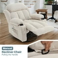 thumbnail image 4 of Swivel Rocker Recliner with Massage and Heat, LEGAHOME 24.4in Glider Rocking Chair for Nursery, Manual Rocking Chair for Adults, Living Room Massage Recliner Sofa with Cup Holder, Beige, 4 of 7