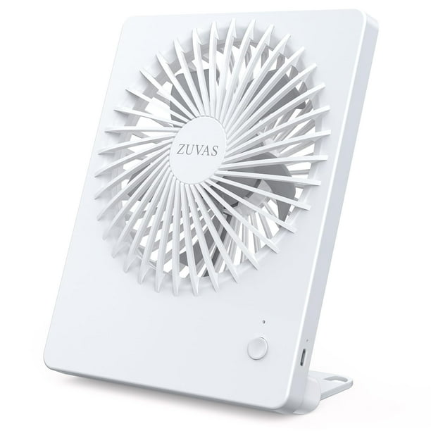Zuvas Ventilador de escritorio con pilas, recargable con inclinación de 180 °, plegable, personal, ultra silencioso, pequeño ventilador portátil, ventilador USB de viento fuerte ajustable de 3 velocid