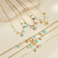 thumbnail image 4 of NICKSUN 18K Gold Plated Stainless Steel Ocean Beach Charm Necklace, Dopamine Colorful Enamel Starfish Seashell Daisy Pendant Necklace, Summer Vacation Boho Coastal Clavicle Jewelry for Women, 4 of 4
