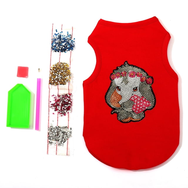 Ropa para perros pequeños con pintura de diamantes, bonito patrón, chaleco para mascotas con pintura de diamantes DIY