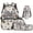 Cow Bow, variant on KUIFORTI Dog Bow Kids Backpack Set 4Pcs with Lunch Bag Pencil Case Water Bottle Holder for Elementary Primary Middle School Boys Girls Back to School Supplies