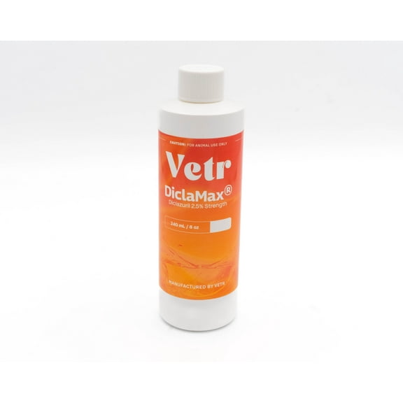 DiclaMax 2.50% Diclazuril for Horses, Dogs, Cats.  240 mL/8 Ounce for Non-Food Chain Animals