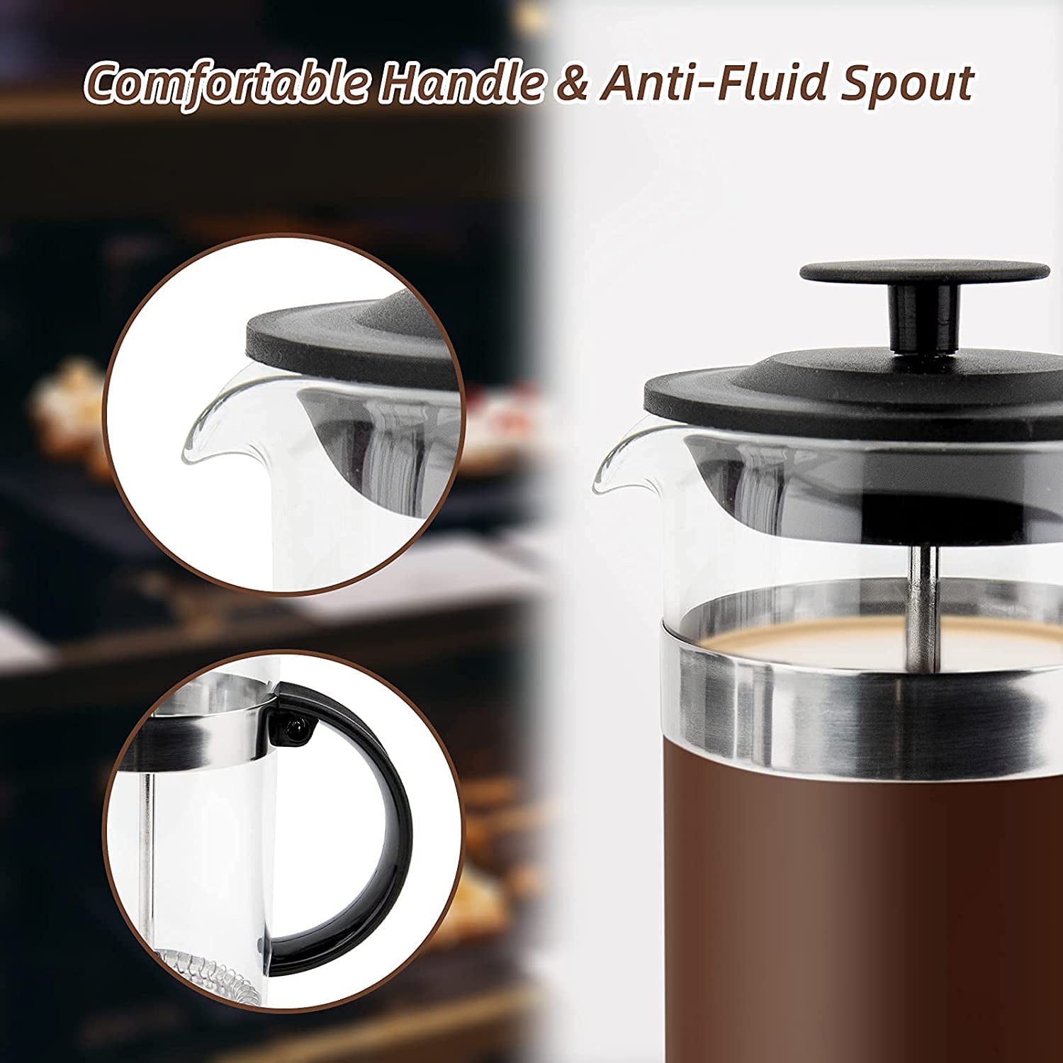 Mini French Press Coffee Maker 12 oz, Classic Camping Coffee Press, Heat  Cold Coffee Brewer with Spoon & Brush for Making Tea Espresso Cold Brew,  Gift For Coffee Lovers 