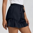 thumbnail image 5 of Aboser Women's Summer Boho Shorts Cute Ruffle Hem Beach Shorts Casual Elastic Waist Short Pants Lightweight Wide Leg Shorts Loose Fits Lounge Shorts with Pockets, 5 of 8
