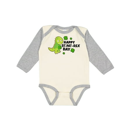 

Inktastic Happy St Pat-Rex Day with Dinosaur Gift Baby Boy or Baby Girl Long Sleeve Bodysuit