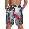 thumbnail image 2 of Lsque Mens Swim Trunks Flamingo On The Jungle Pattern - Bathing Suit Compression Liner - Beach Swim Shorts Swimwear - (S-3XL) - Stretch Quick Dry -X-Large, 2 of 9