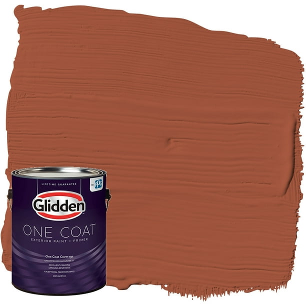 How much does a bucket of paint cost at walmart Glidden One Coat Exterior Paint Primer Ancient Copper Bronze 1 Gallon Flat Walmart Com Walmart Com