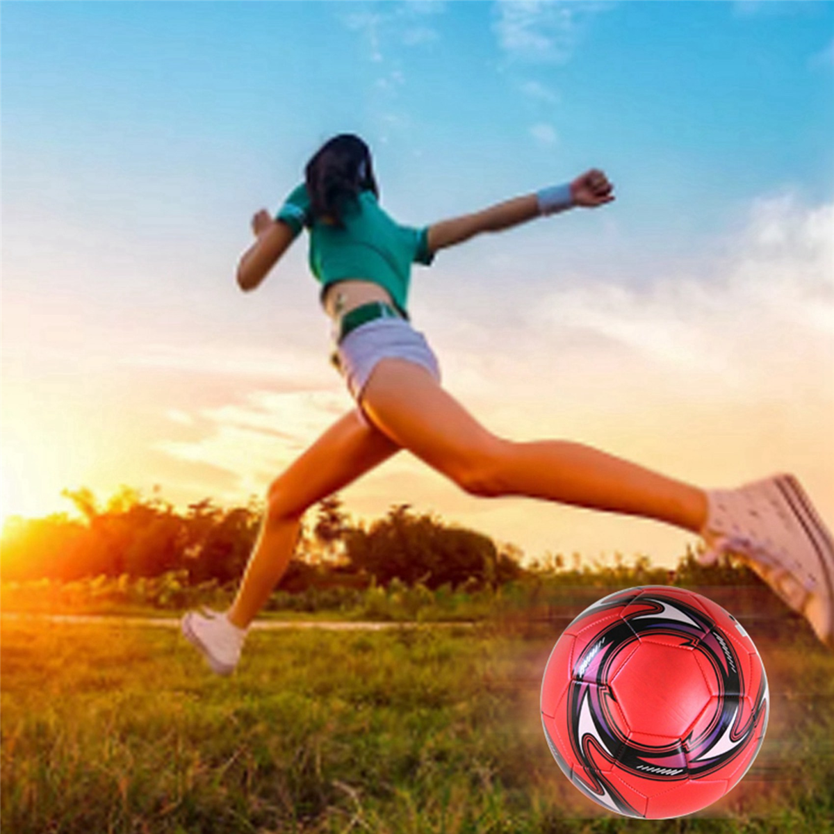 5X Professional Soccer Size 5 Official Soccer Training Football Competition Outdoor Football Red