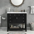 thumbnail image 4 of 36'' Bathroom Vanity with Top Sink, Modern Bathroom Storage Cabinet with 2 Soft Closing Doors and 6 Drawers, Single Sink Bathroom Vanity, 4 of 6