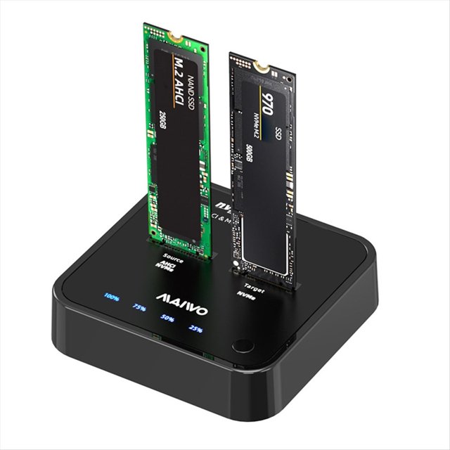 Carcasa SSD M.2 NVMe/AHCI de Doble Bahía, USB 3.0 Tipo C, Estación de Acoplamiento para Disco Duro Gen2X de 20 Gbps con Función de Clonación, ENCHUFE para EE. UU.
