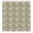 thumbnail image 3 of Ambesonne Beige Shower Curtain, Striped Leaves Autumn Print, 69"Wx75"L, Beige Black, 3 of 3