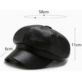 thumbnail image 2 of CoCopeaunts Beret for Men Women PU Octagonal Winter Warm Leather Newsboy Cap Female Korean Windproof Retro Artist Painter Hat, 2 of 8