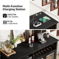 thumbnail image 5 of Wine Bar Cabinet with Mini Fridge Space, Black Coffee Bar Cabinet and Liquor Cabinet with Storage Rack, Sideboard Buffet Table for Home Kitchen, Dining Room, 5 of 7