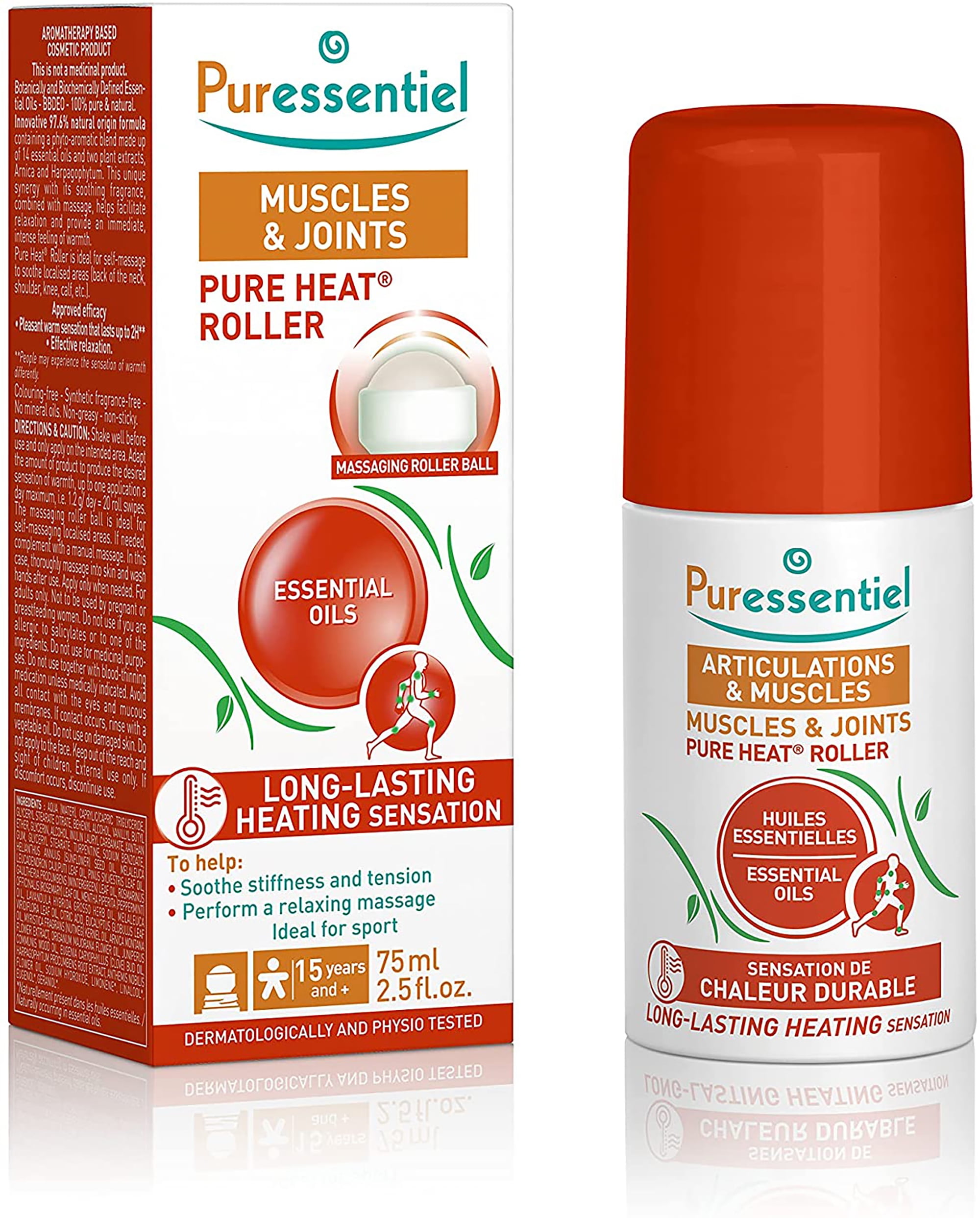 Puressentiel Muscles and Joints Pure Heat Roller, Pain Relief, 2.5 oz