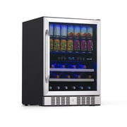 Newair Built-In 20 Bottle 70 Can Beverage Cooler, Dual Zone Refrigerator in Stainless Steel