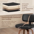 thumbnail image 5 of Dycanpo 26"H Counter Height Bar Stool Set of 3 with Back PU Leather for Home Kitchen, Black, 5 of 7