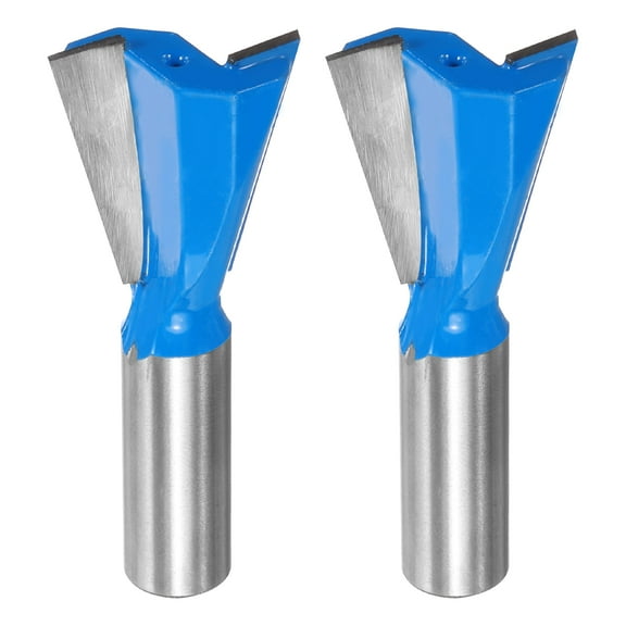 Uxcell 2pcs Dovetail Router BitBit 1-1/8" Diameter 1/2" Shank 14 Degree Dovetail Joint Bit
