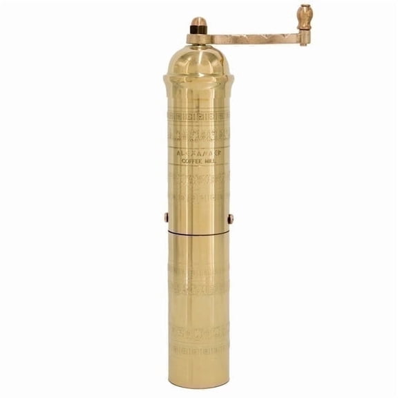 Alexander Home Greek Coffee Mill, 10.5 Inch Tall, Manual Grinder, Brass