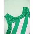 thumbnail image 5 of YEAHDOR Kids Girls Christmas Tutu Leotard Dress Sparkle Sequins Striped Miss Santa Dance Performance Tulle Dress Green 8, 5 of 7