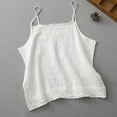 thumbnail image 4 of CYRBOKO Women's Tank Tops 2025, Summer Sleeveless Casual V-Neck Spaghetti strap top White Size XL, 4 of 9