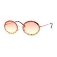 thumbnail image 2 of Pimp Rhinestone Frame Oval Rimless Metal Rim Sunglasses Gold Orange Yellow, 2 of 4