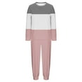 thumbnail image 6 of HAiming Womens Fleece Pajama Set Striped Casual Long Sleeve Jogger Pants Pjs Comfortable Sleepwear, 6 of 7