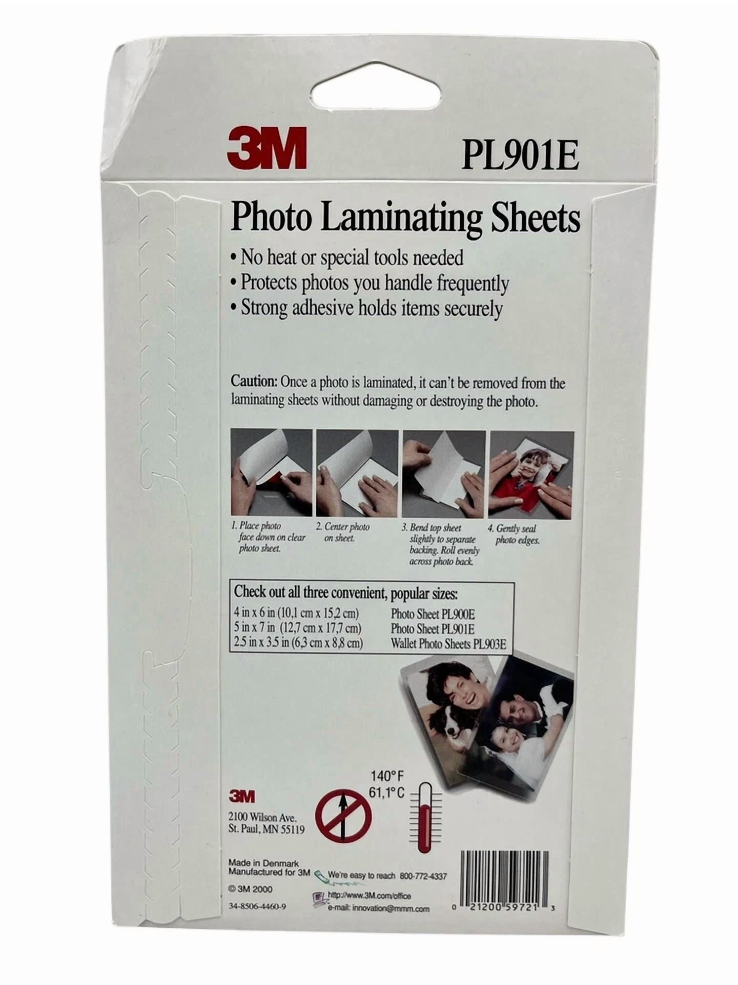 CRESTIN- 3M Photo Laminating Sheets 5 Two-Sided For Items Up To 5 X 7 In Pl901E Sealed