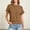 Brown, variant on 2026 New Women’s Short Sleeve Sweaters Tops Oversized Summer Casual Ruffled Hem Knit Pullover Cute Solid Color Crochet Blouses(Brown,L)