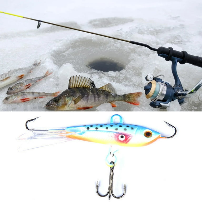 Twowood 10.5g 6cm Ice Fishing Lure Vivid 3D Eyes Metal Winter Balancing  Movable Bait Hook Jigs Lures for Outdoor 